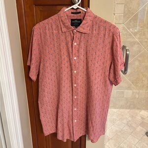Rodd & Gunn Flamingo Print Linen Shirt